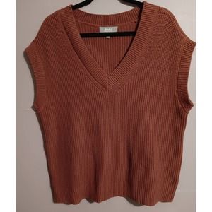 Marled XL Sleeveless Sweater Vest Womens Maroon